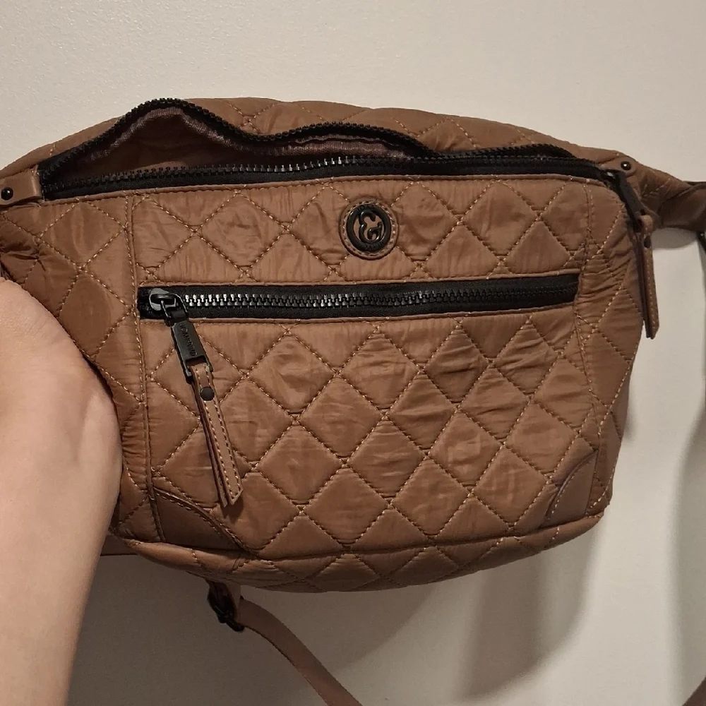 Joan & David Quilted Tan Belt Bag - Picture 4 of 7